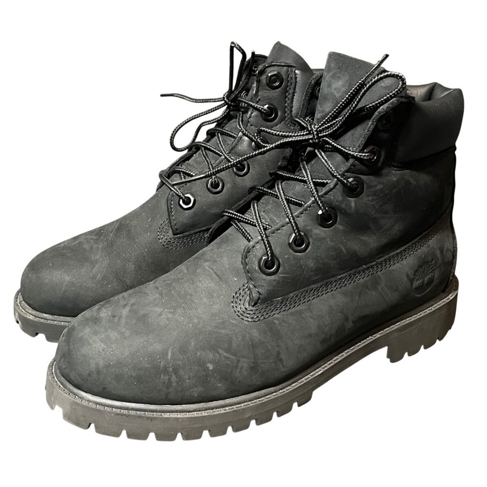Timberland 6-Inch Premium Boot 6.5Y Wom 8 Black Nubuck Waterproof A7539 12907‎